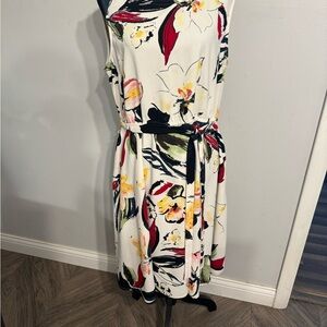 Beautiful off white multi color sleeveless dress